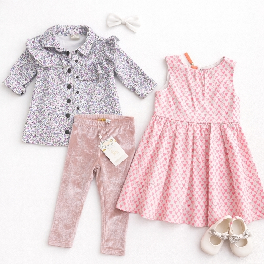Baby Girl Outfit Bundle – Size 2 (Cotton On Kids + Mango + Chicco)